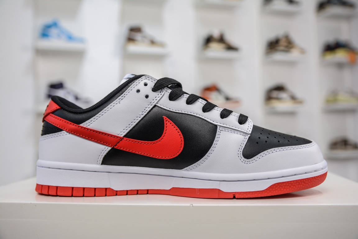 Original NK SB Dunk Retro Low ”White/Black/Red” dunk series low top FD9762-061