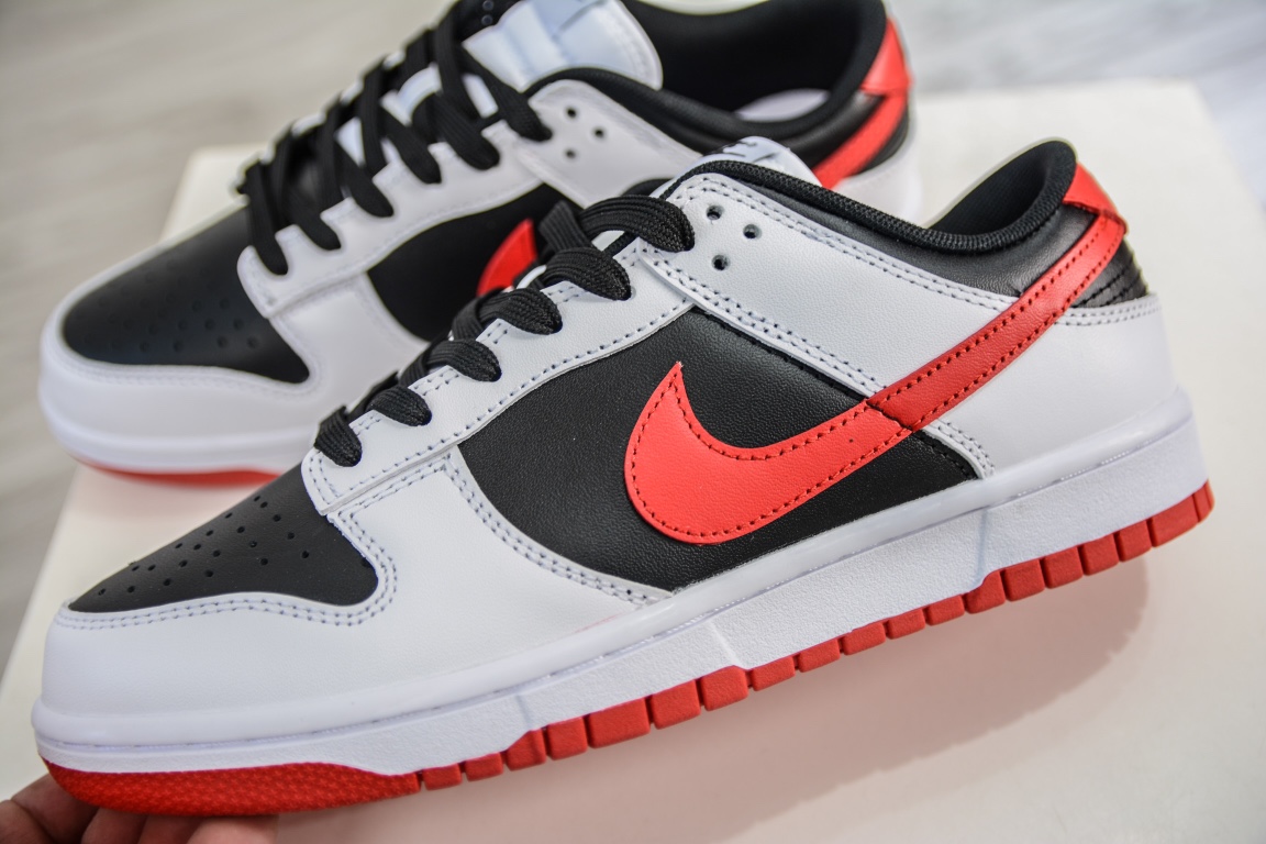 Original NK SB Dunk Retro Low ”White/Black/Red” dunk series low top FD9762-061