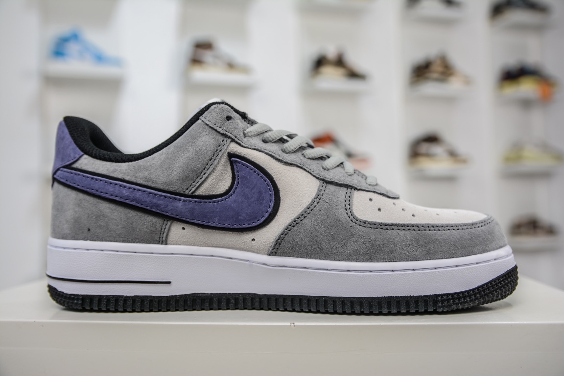 新品出货 Nike Air Force 1 Low ’07 灰紫勾麂皮 HH9636-056