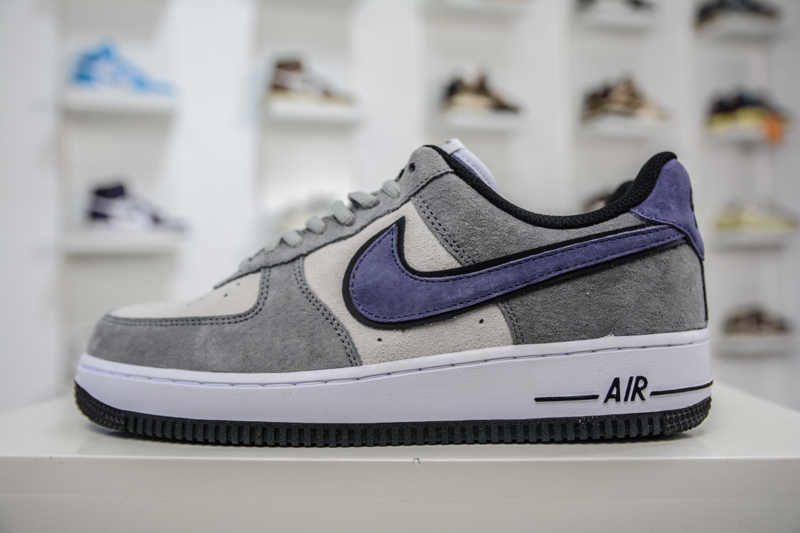 新品出货 Nike Air Force 1 Low ’07 灰紫勾麂皮 HH9636-056