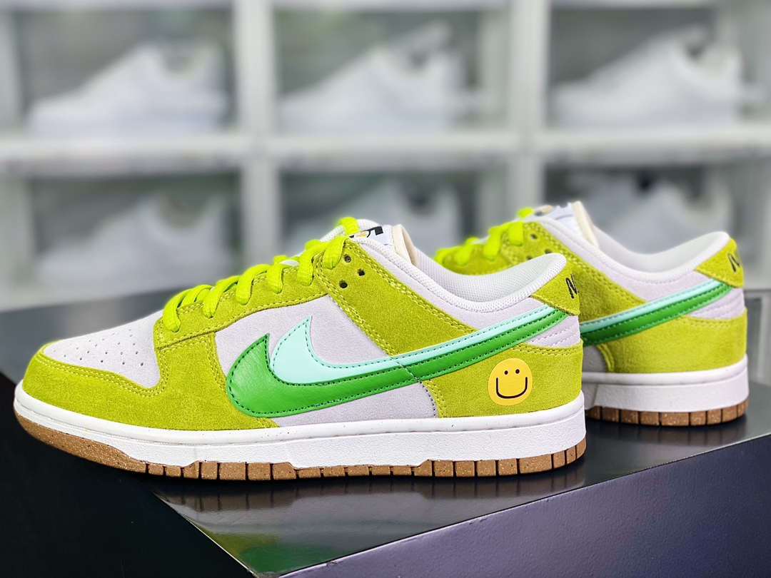SB Dunk Low SE”85 Double Swoosh/Grey/Apple Green”扣篮“麂皮苹果绿双钩笑脸”DO9457-122