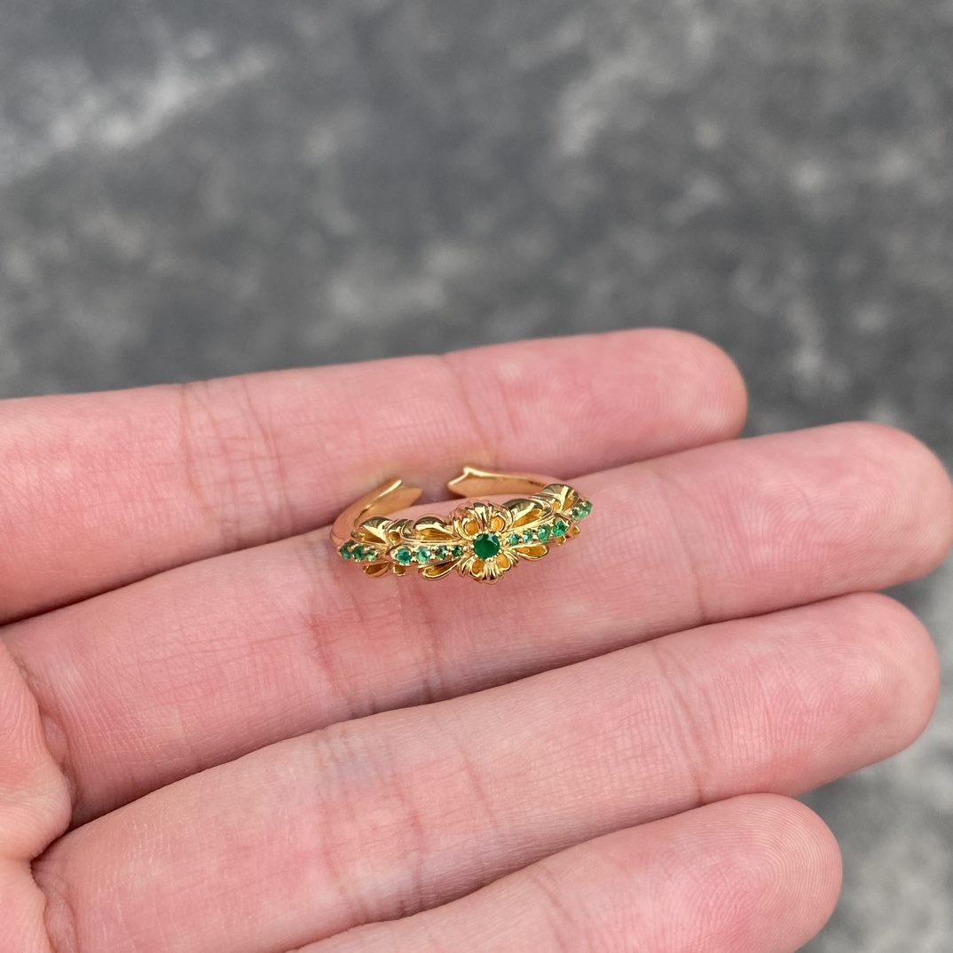 Ring, Custom Gold-Plated Diamond Setting