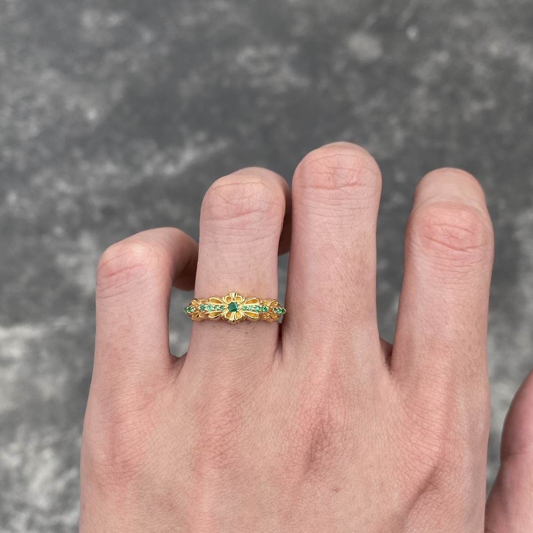 Ring, Custom Gold-Plated Diamond Setting