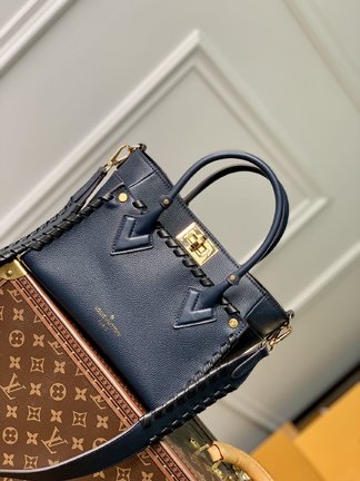 Louis Vuitton LV On My Side Bags Handbags Blue Weave Cowhide M21585