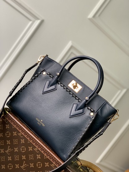 Louis Vuitton LV On My Side Bags Handbags Blue Weave Cowhide M21569