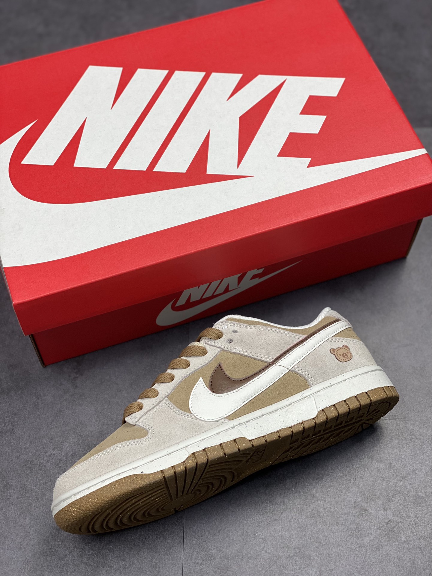 Nike SB Dunk Low SE Bear Biscuit Brown and White Double Swoosh Produced by Pure Original Factory DO9457-113