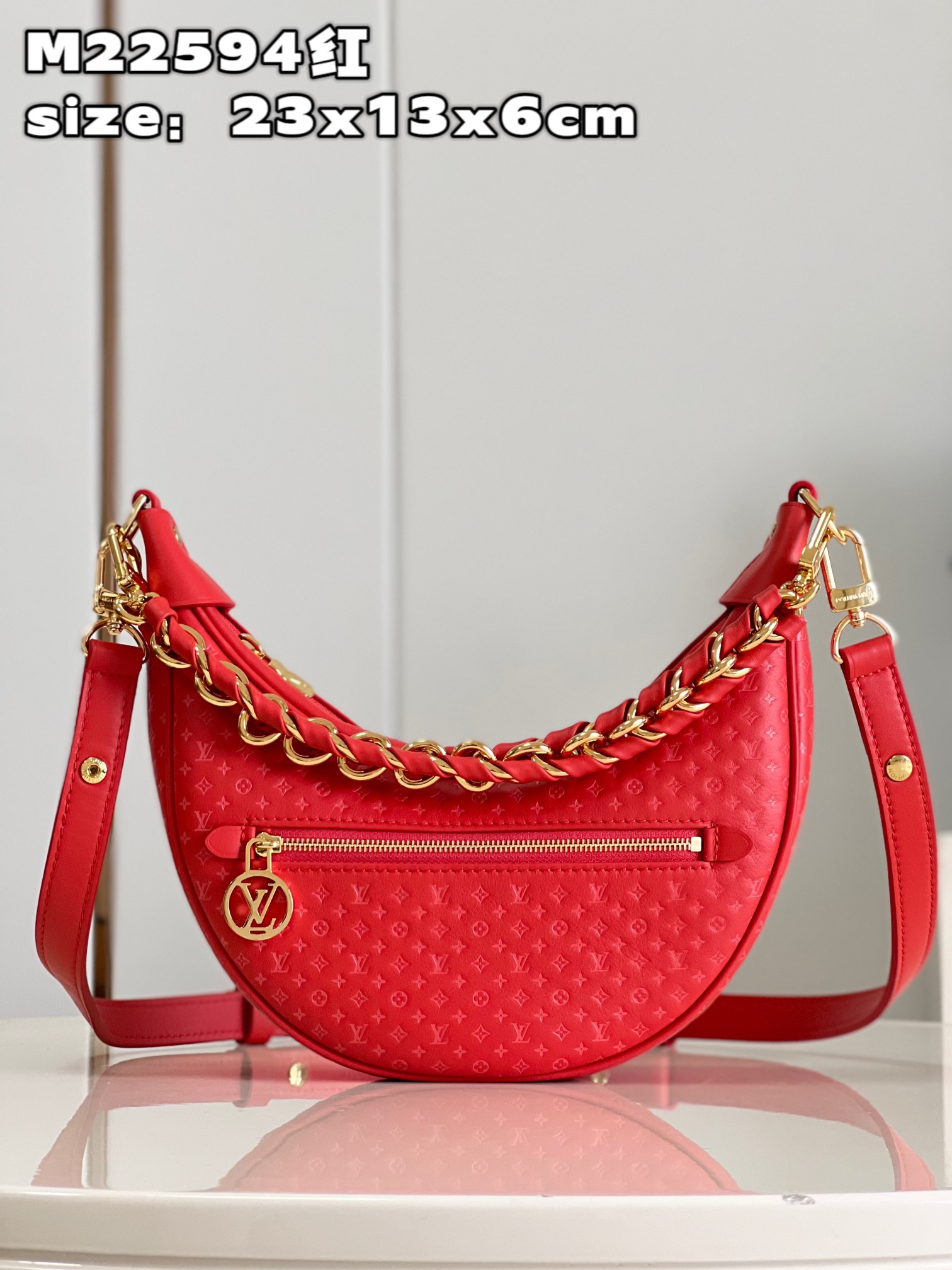 Louis Vuitton Handbags Crossbody & Shoulder Bags Red Cowhide Loop Underarm M22594