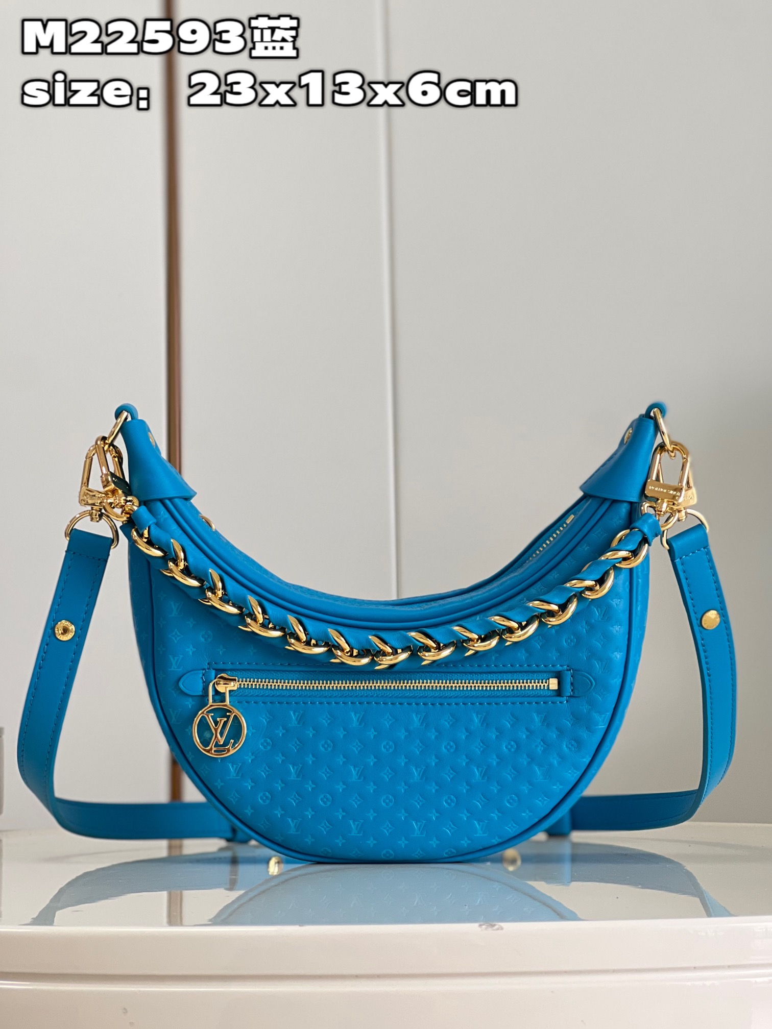 Louis Vuitton Handbags Crossbody & Shoulder Bags Blue Cowhide Loop Underarm M22593