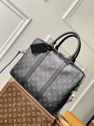 Louis Vuitton Bags Briefcase Black Monogram Canvas M46457