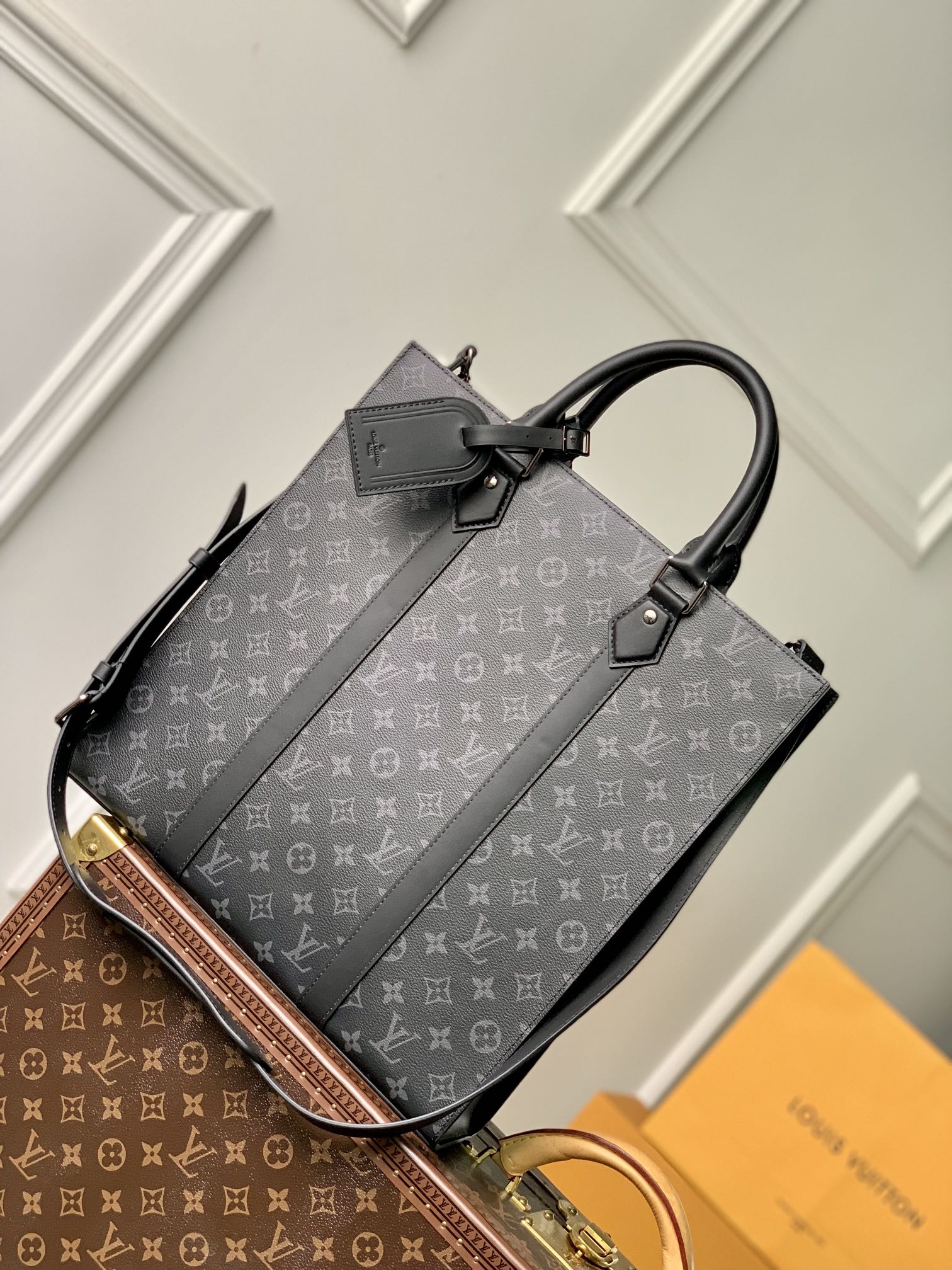 Louis Vuitton LV Sac Plat Bags Handbags Monogram Eclipse Canvas M46452