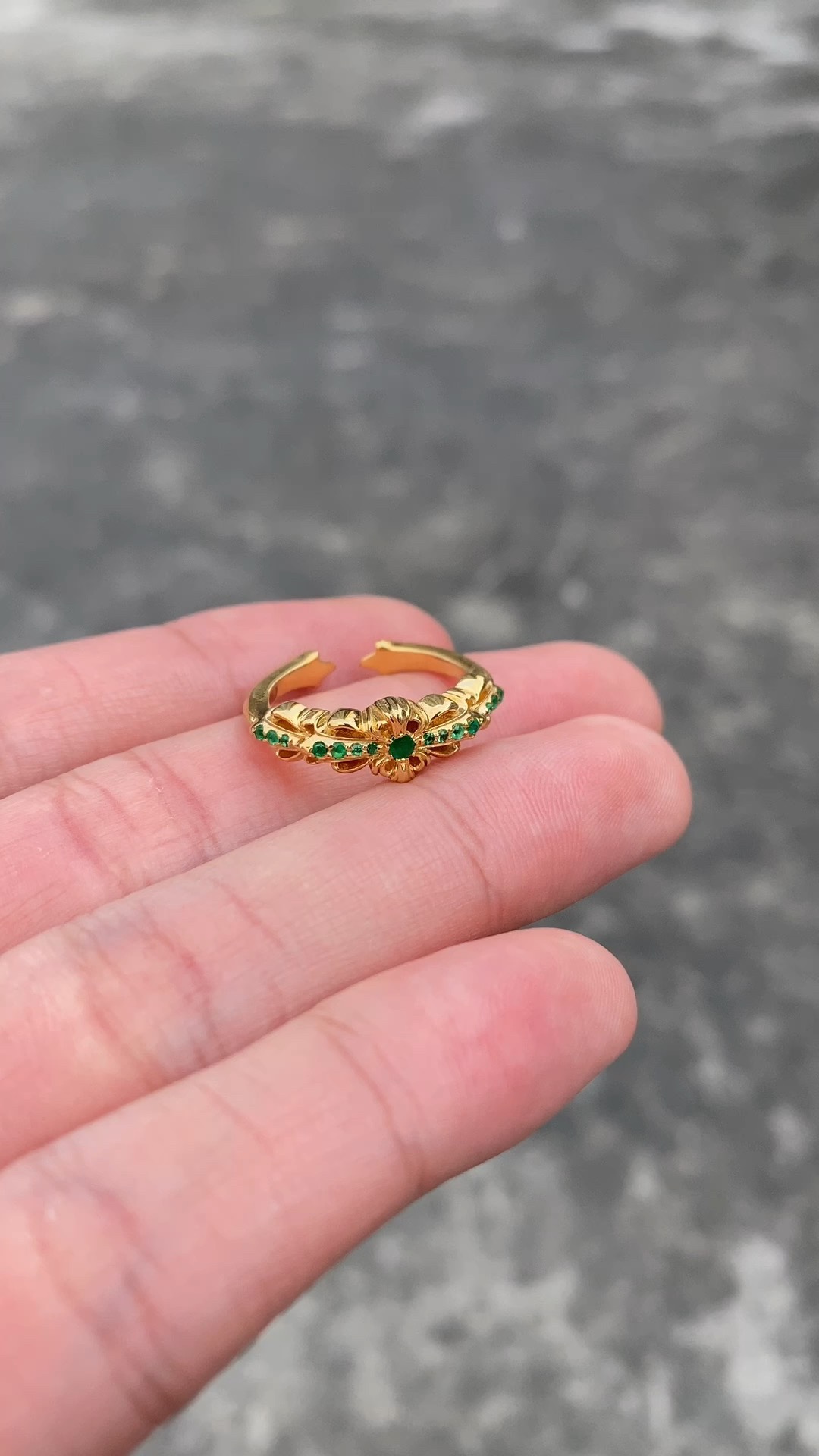 Ring, Custom Gold-Plated Diamond Setting
