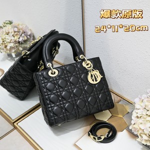 Dior Lady Handbags Crossbody & Shoulder Bags Black Genuine Leather Sheepskin