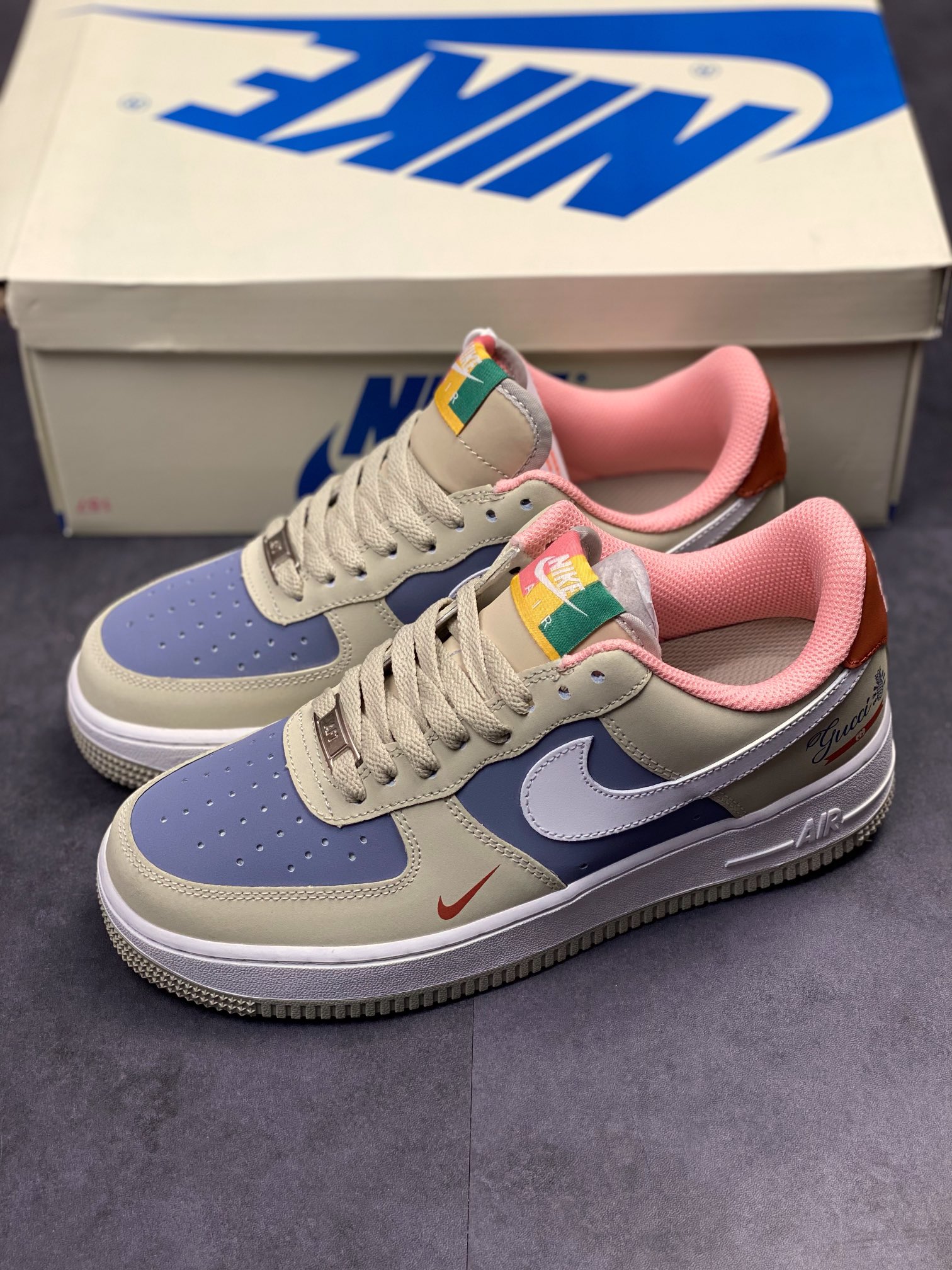 210 Nike Air Force 1 Low 07 米灰紫蓝拼接 315115-009