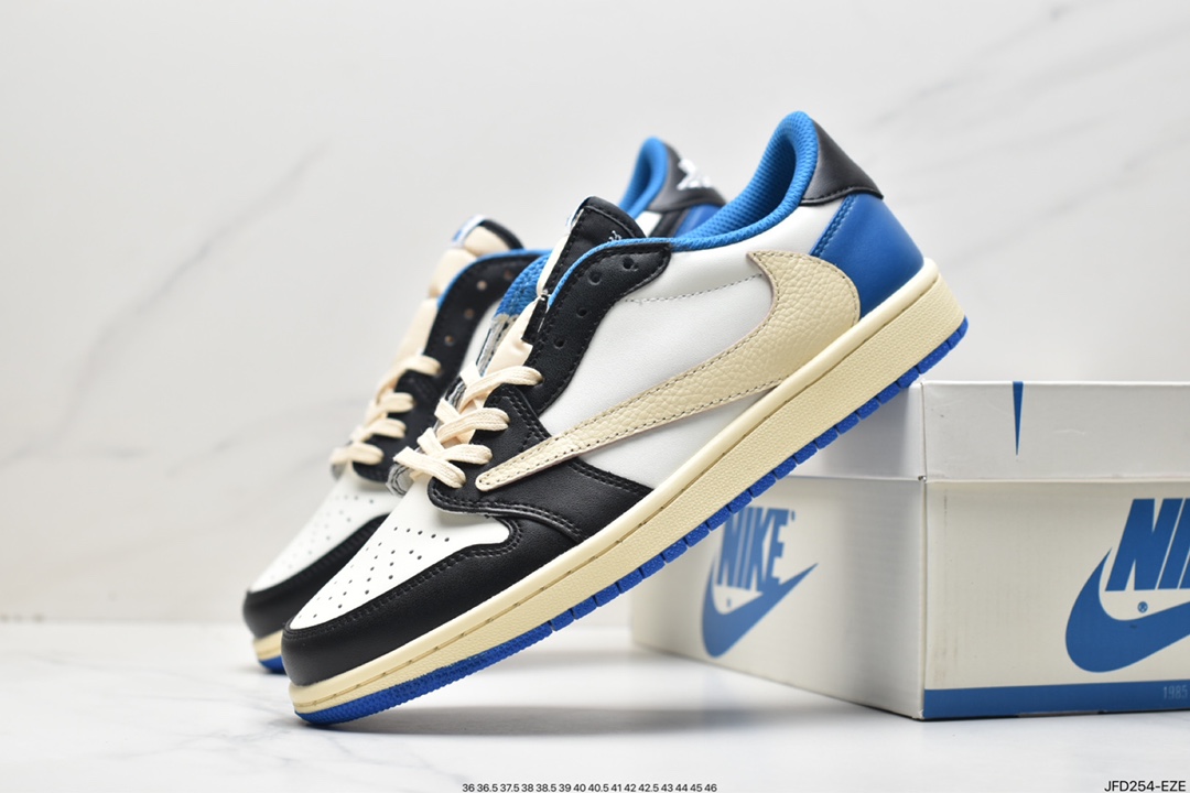 170 fragment design x Travis Scott x Nike Air Jordan 1 Low OG SP”Black/Green Toe”AJ1乔丹DM7866-140