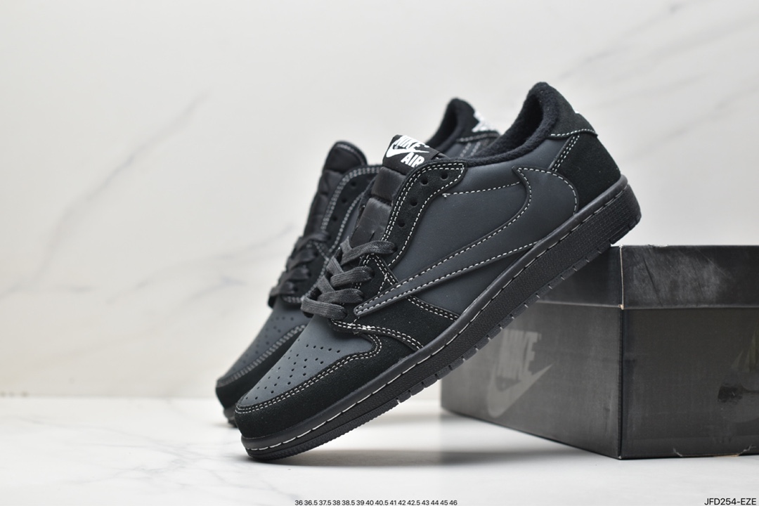 170 fragment design x Travis Scott x Nike Air Jordan 1 Low OG SP”Black/Green Toe”AJ1乔丹DM7866-140