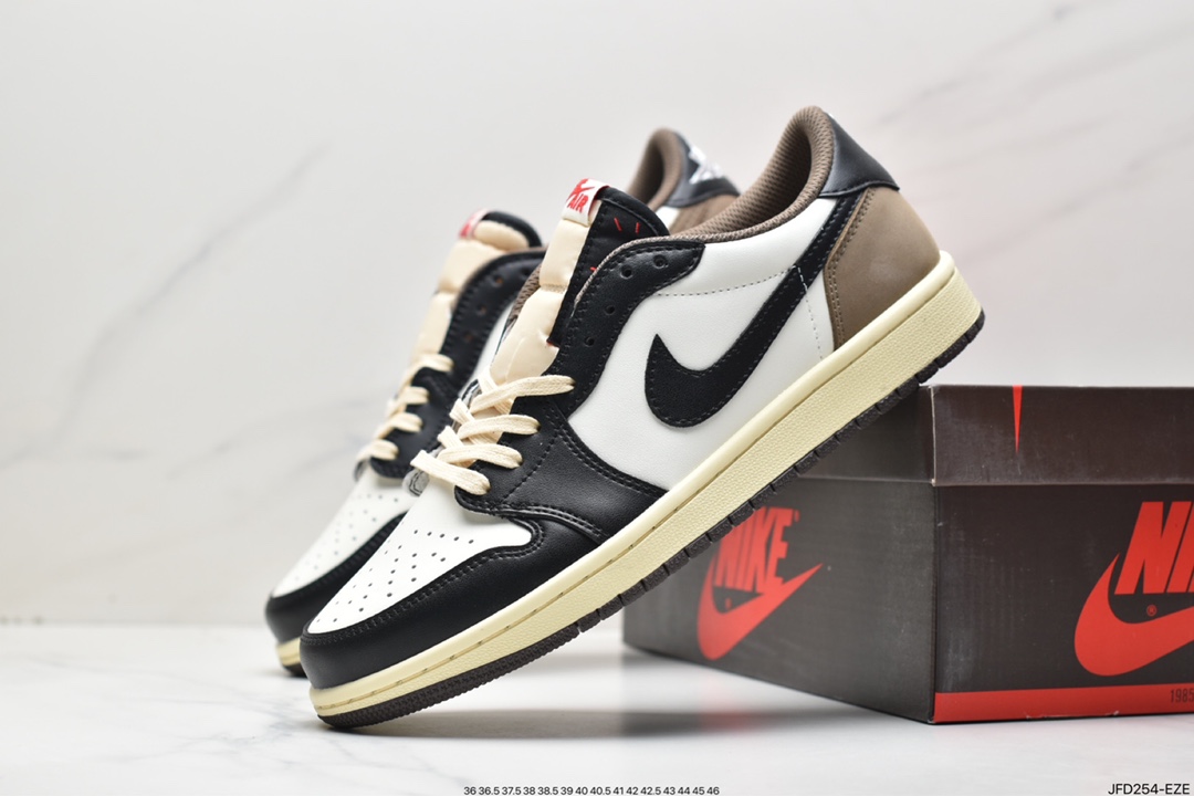 170 fragment design x Travis Scott x Nike Air Jordan 1 Low OG SP”Black/Green Toe”AJ1乔丹DM7866-140
