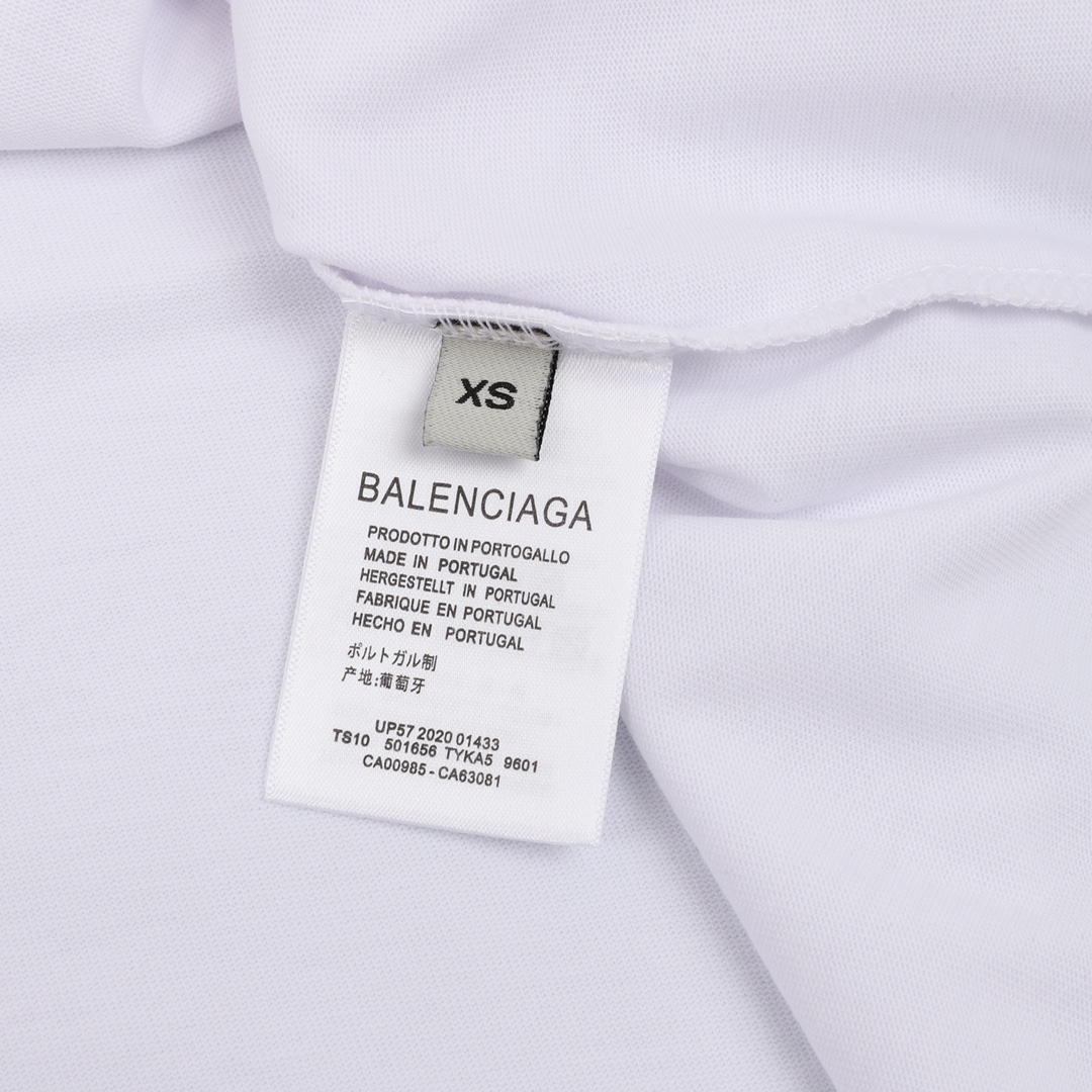 160 Balenciaga/巴黎世家 锁扣印花圆领T恤