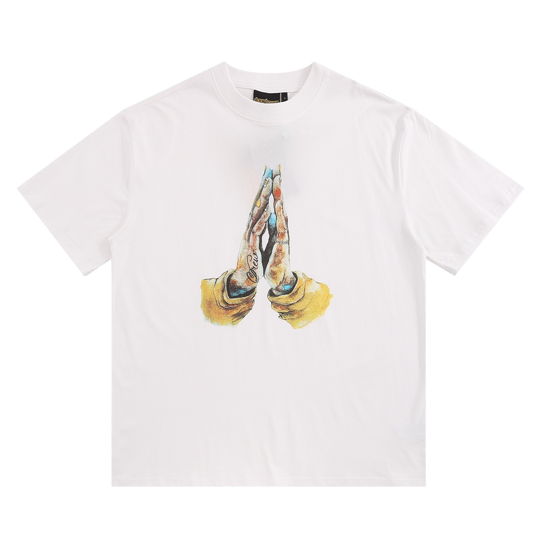 “DREW HOUSE White Short Sleeve T-Shirt in Pure Cotton Fabric – Style ncp D028#”