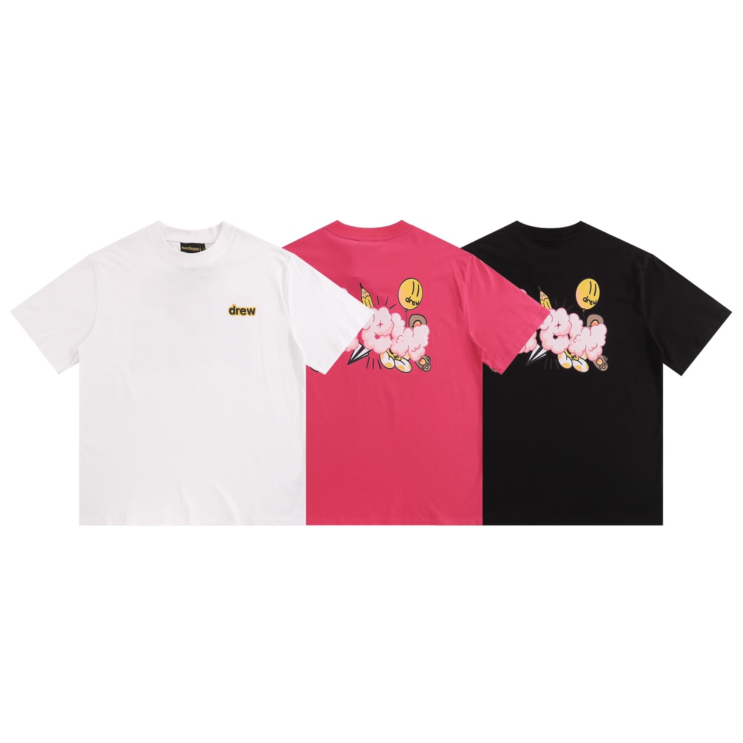 “DREW HOUSE Rainbow Cloud Shorts in White, Black, and Red Colors”