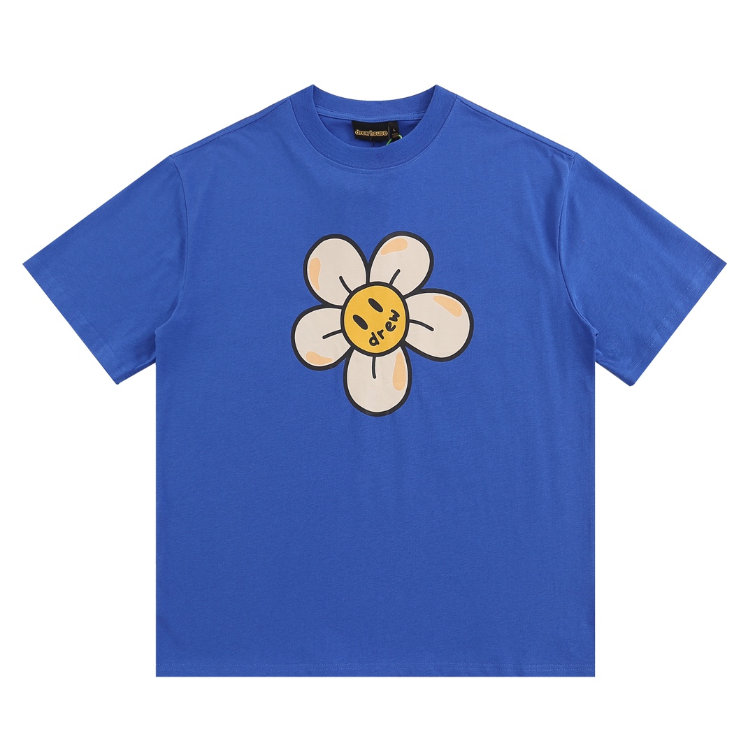 “Drew House Laughter Blue Cotton T-Shirt in Sizes S-XL, Code NCP D035#”