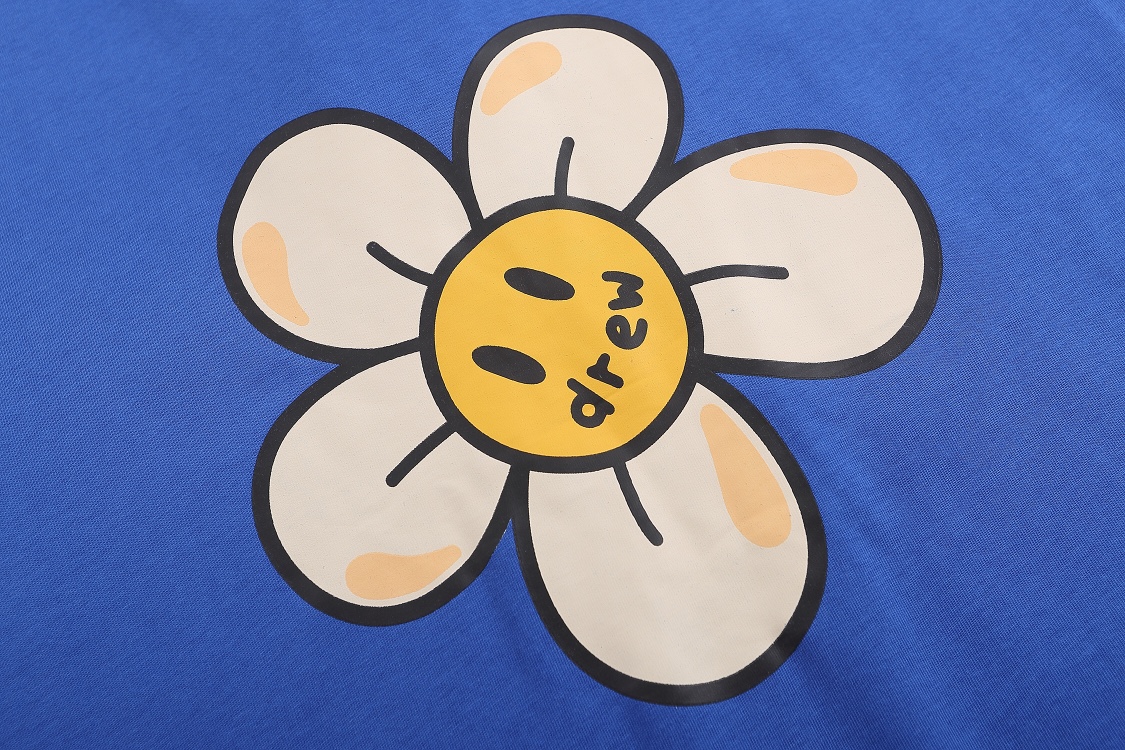 “Drew House Laughter Blue Cotton T-Shirt in Sizes S-XL, Code NCP D035#” - 图片 3
