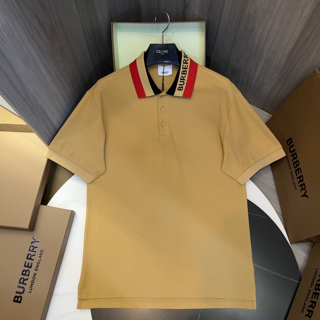Can I buy replica
 Burberry Clothing Polo T-Shirt Men Cotton Mesh Cloth Short Sleeve