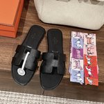 Hermes AAA
 Shoes Sandals Slippers Calfskin Cowhide Genuine Leather Fashion