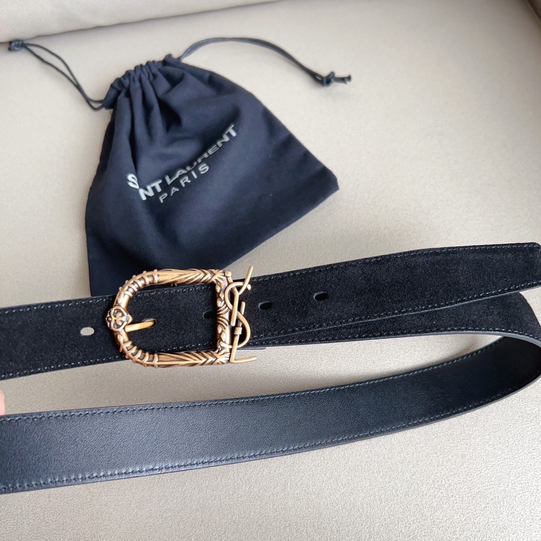 YSL Saint Laurent Paris Retro Copper Gold Metal Women’s Belt Summary - 图片 4