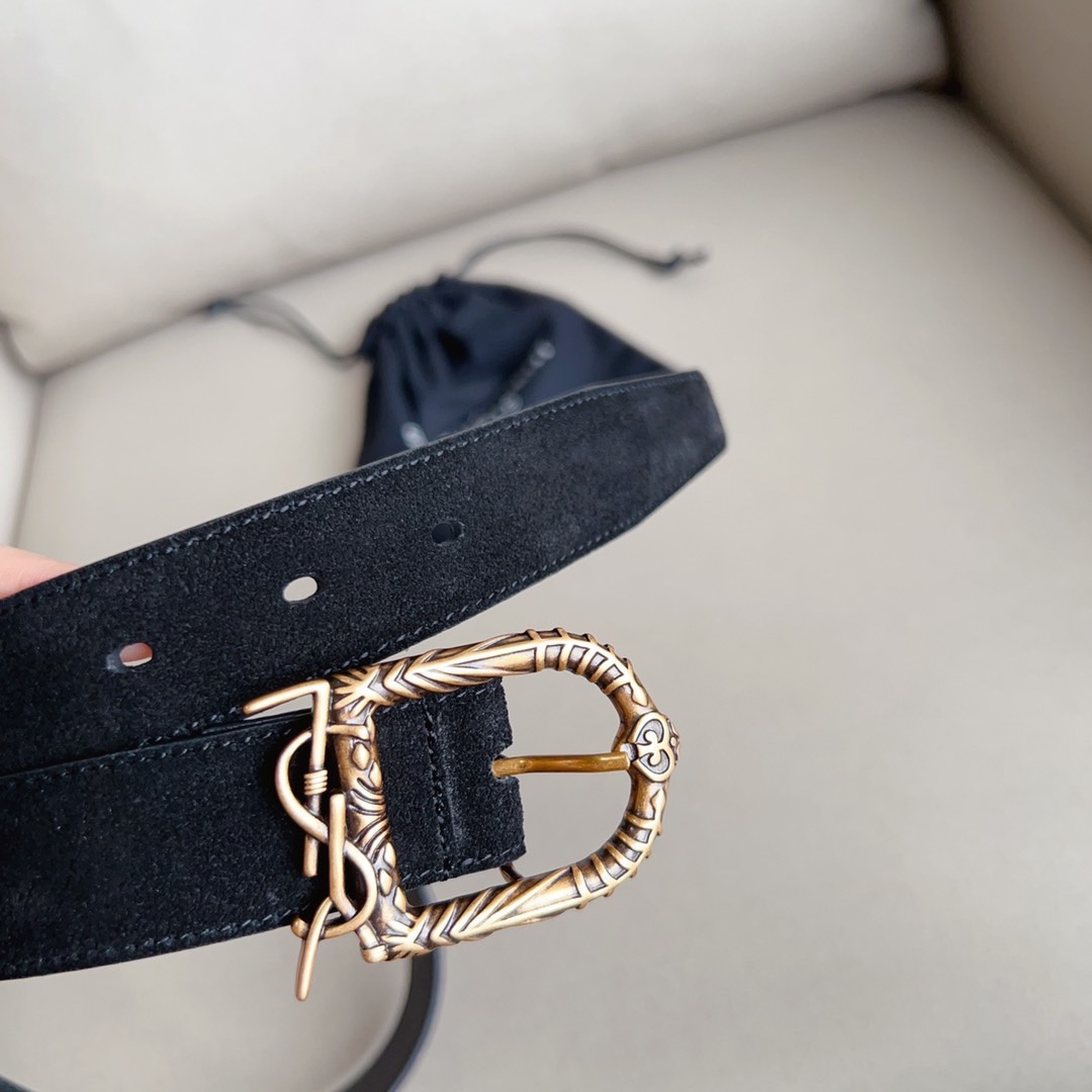 YSL Saint Laurent Paris Retro Copper Gold Metal Women’s Belt Summary - 图片 3