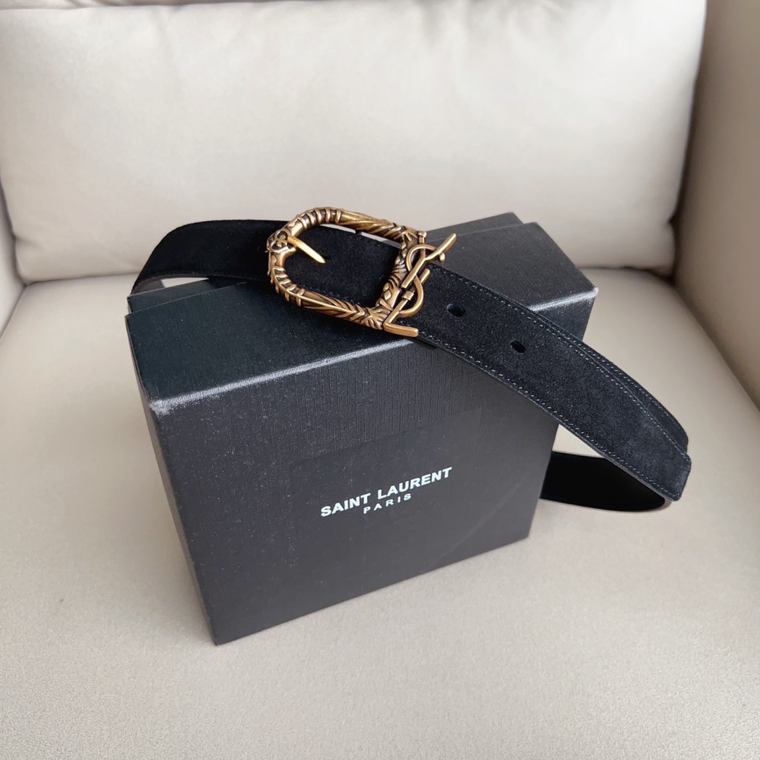 YSL Saint Laurent Paris Retro Copper Gold Metal Women’s Belt Summary - 图片 5