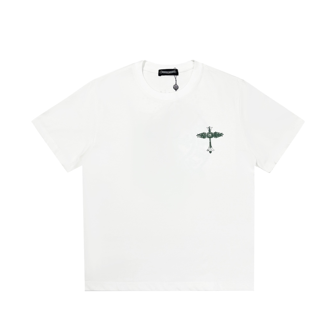 Chrome Hearts Clothing T-Shirt White Printing Unisex Spring/Summer Collection Short Sleeve