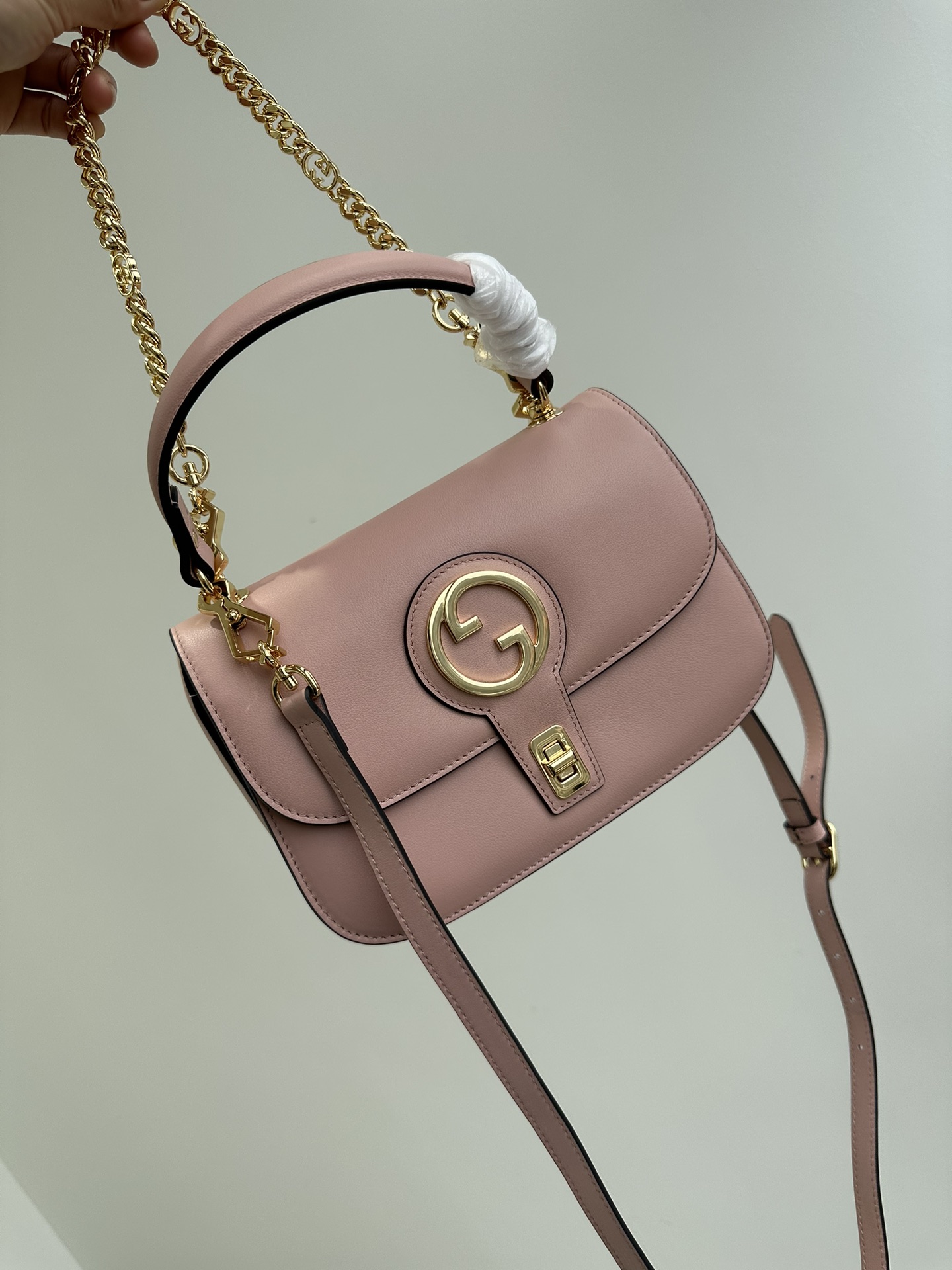 Pure raw cow Cucci Gucci 23sS02 women's Blondie series double G handbag, one-shoulder crossbody bag, retro elements and archive details complemen