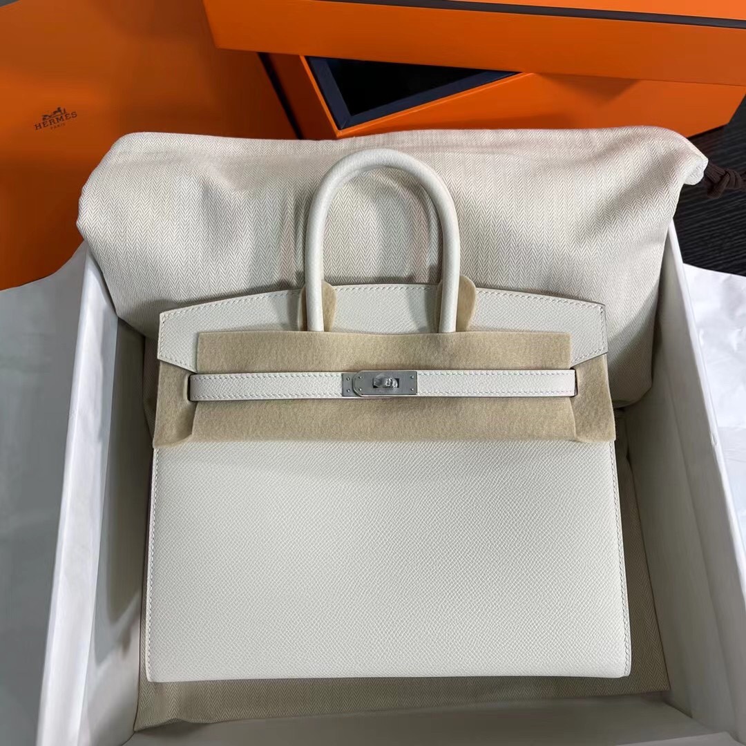 Hermes Birkin Fake
 Bags Handbags 1:1 Replica Wholesale
 Milkshake White Silver Hardware Epsom