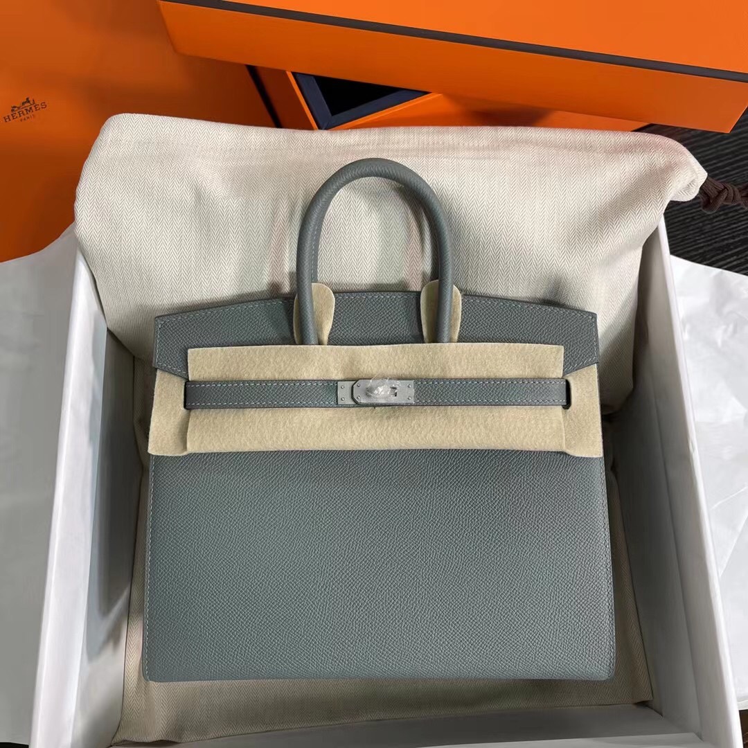 Hermes Birkin Bags Handbags Almond Green Apricot Color Silver Hardware Epsom