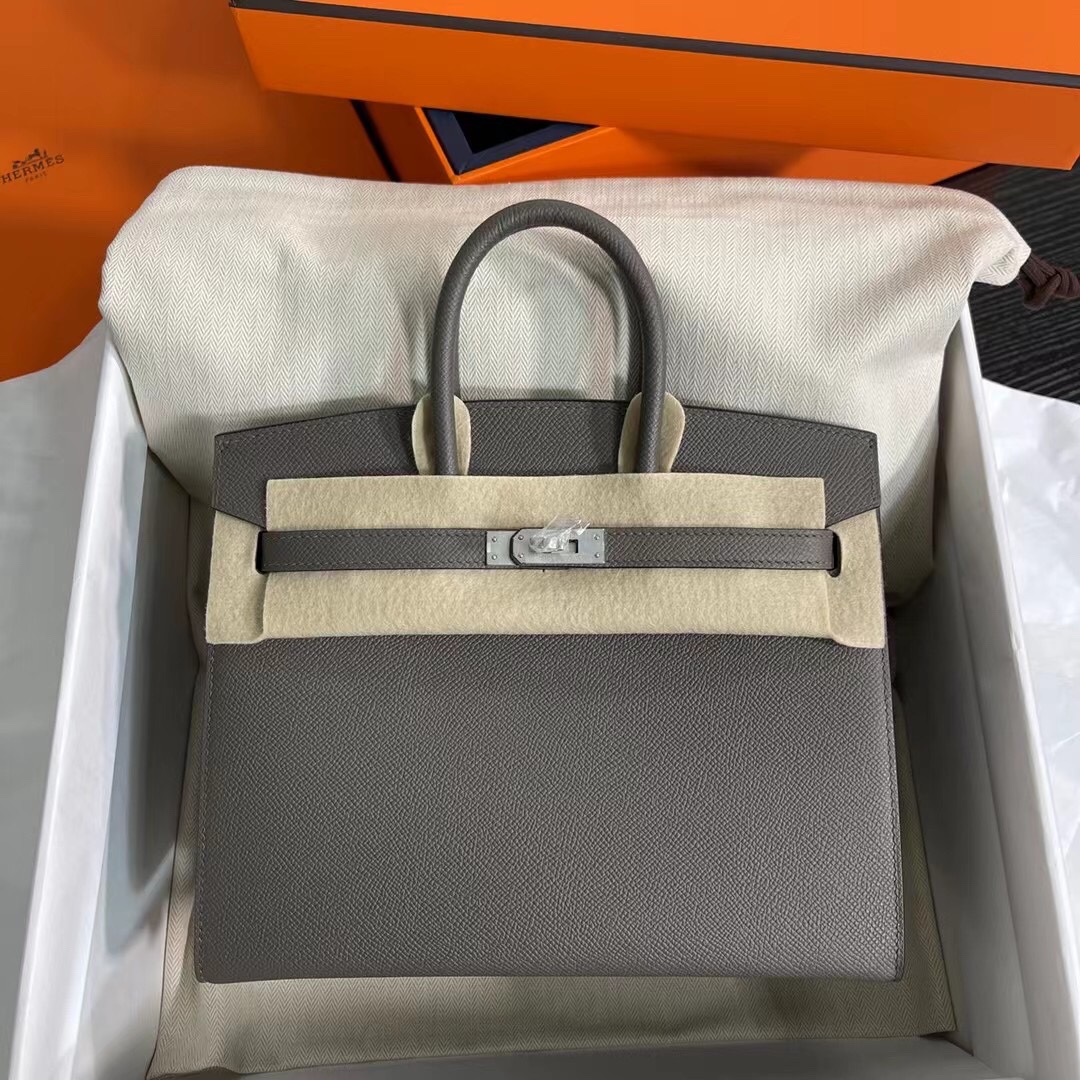 Hermes Birkin Bags Handbags 7 Star Collection
 Grey Tin Gray Silver Hardware Epsom