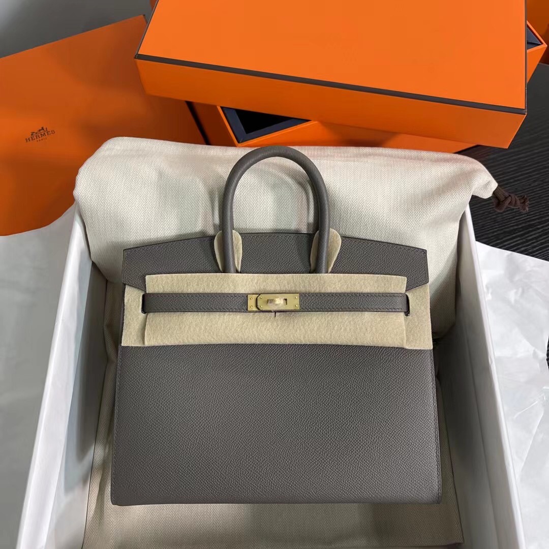 Hermes Birkin Bags Handbags Grey Tin Gray Gold Hardware Epsom