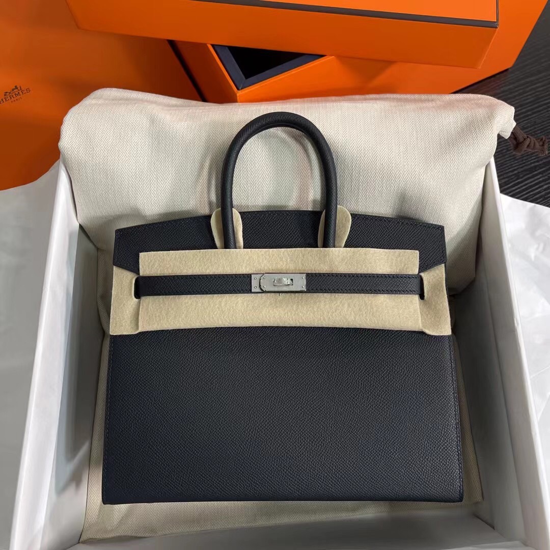 Is it OK to buy
 Hermes Birkin Bags Handbags Black Silver Hardware Epsom