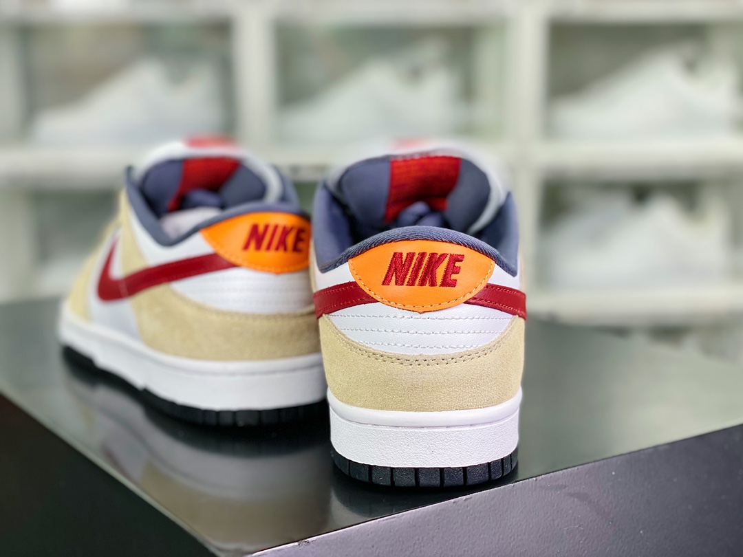 280 SB Dunk Low Pro”White Varsity Crimson”扣篮板鞋“米黄白杏红钩”304292-161