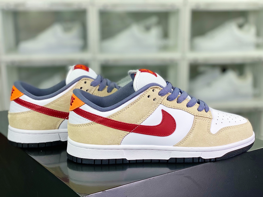 280 SB Dunk Low Pro”White Varsity Crimson”扣篮板鞋“米黄白杏红钩”304292-161