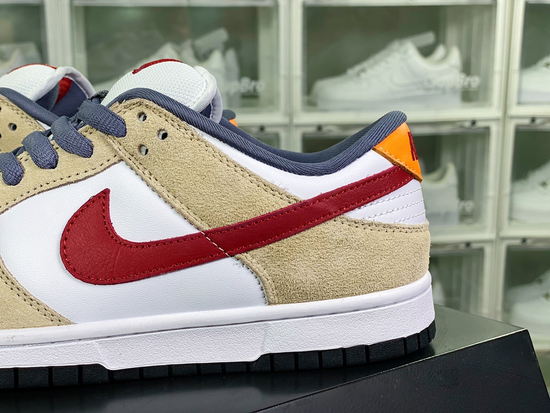 280 SB Dunk Low Pro”White Varsity Crimson”扣篮板鞋“米黄白杏红钩”304292-161
