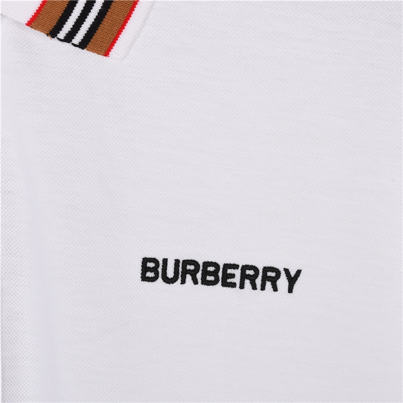 Burberry/巴宝莉 领口经典条纹元素Polo 短袖