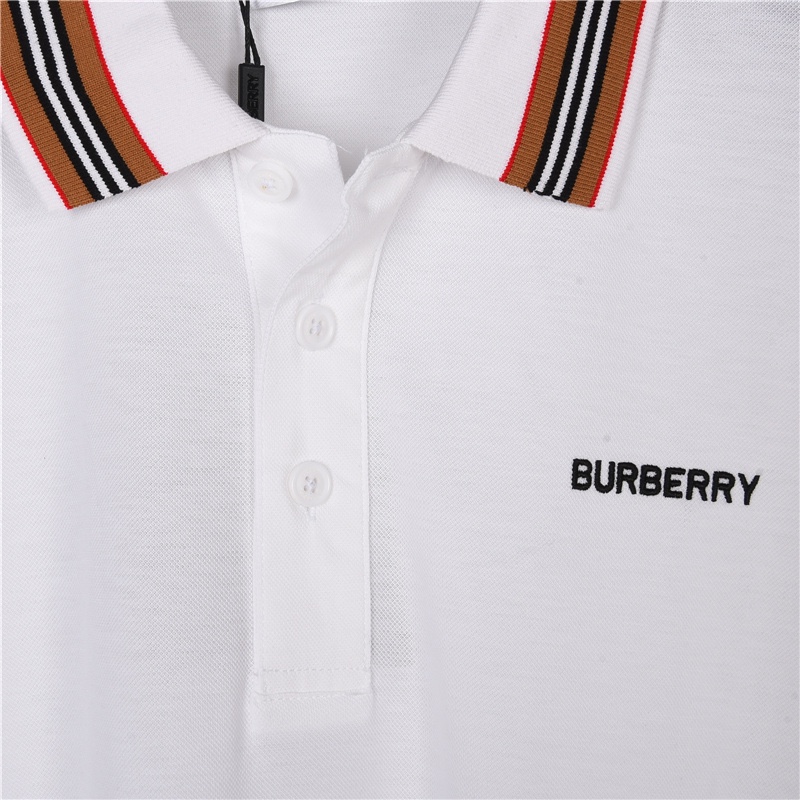 Burberry/巴宝莉 领口经典条纹元素Polo 短袖