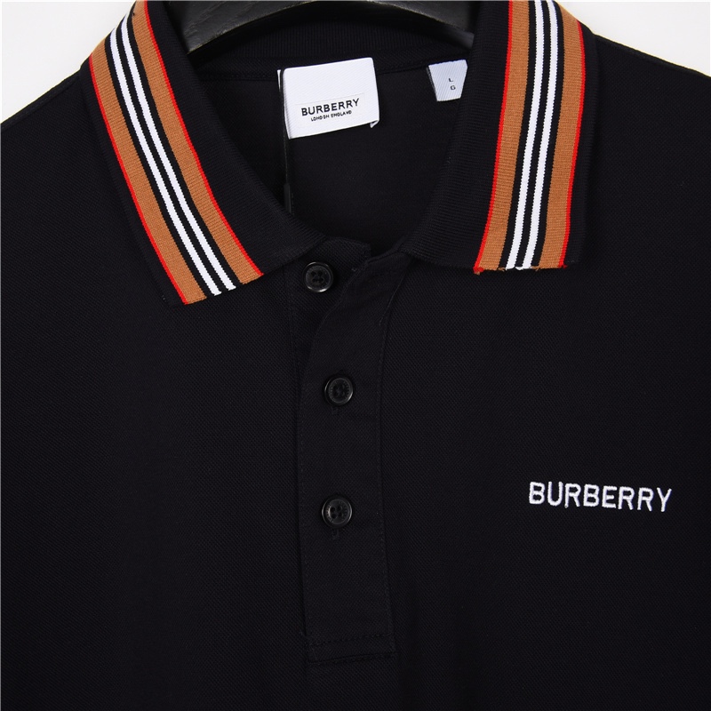 Burberry/巴宝莉 领口经典条纹元素Polo 短袖