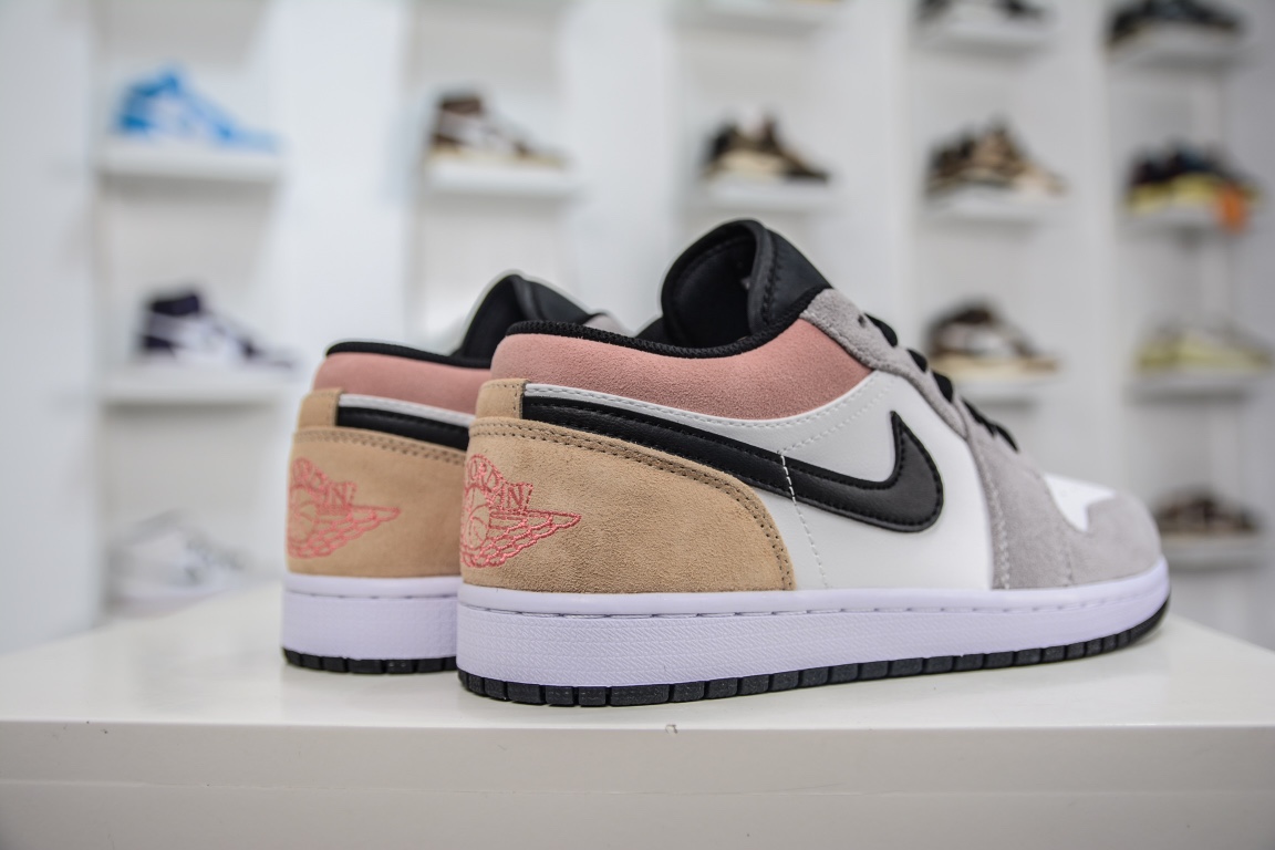 原装Air Jordan 1 Low 浅灰橙反绒皮搭配白色皮料 DX4334-008