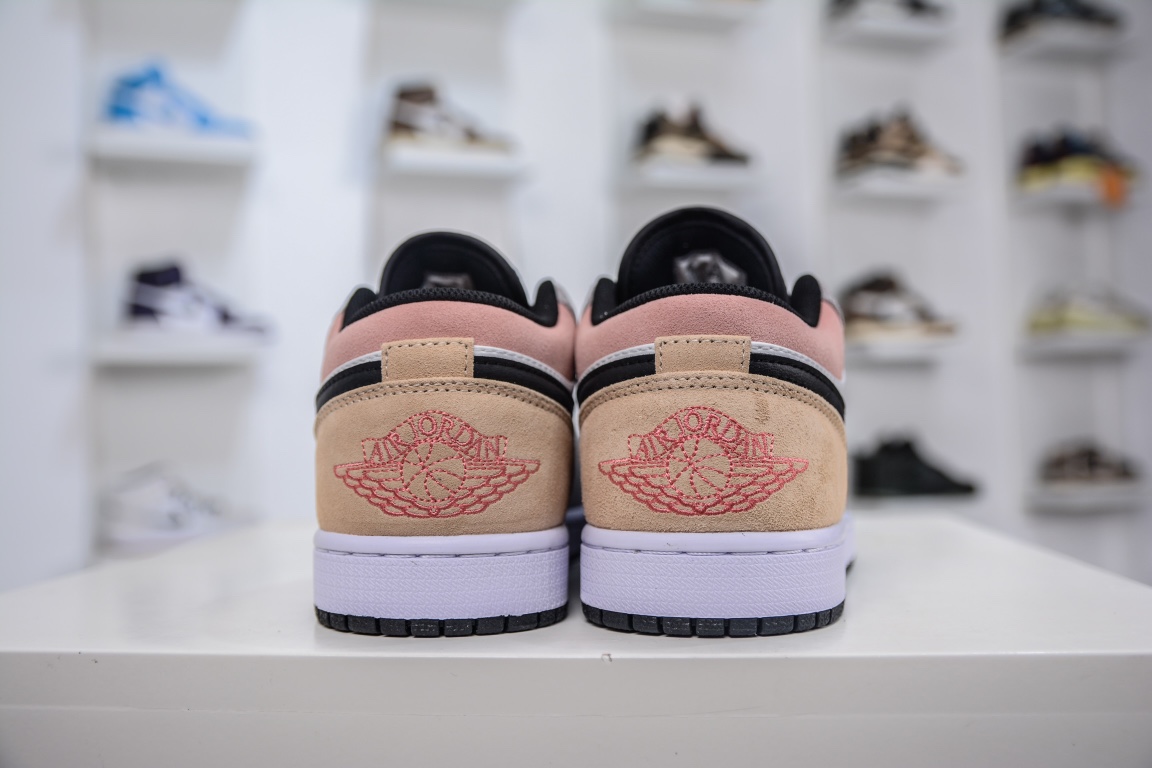 原装Air Jordan 1 Low 浅灰橙反绒皮搭配白色皮料 DX4334-008