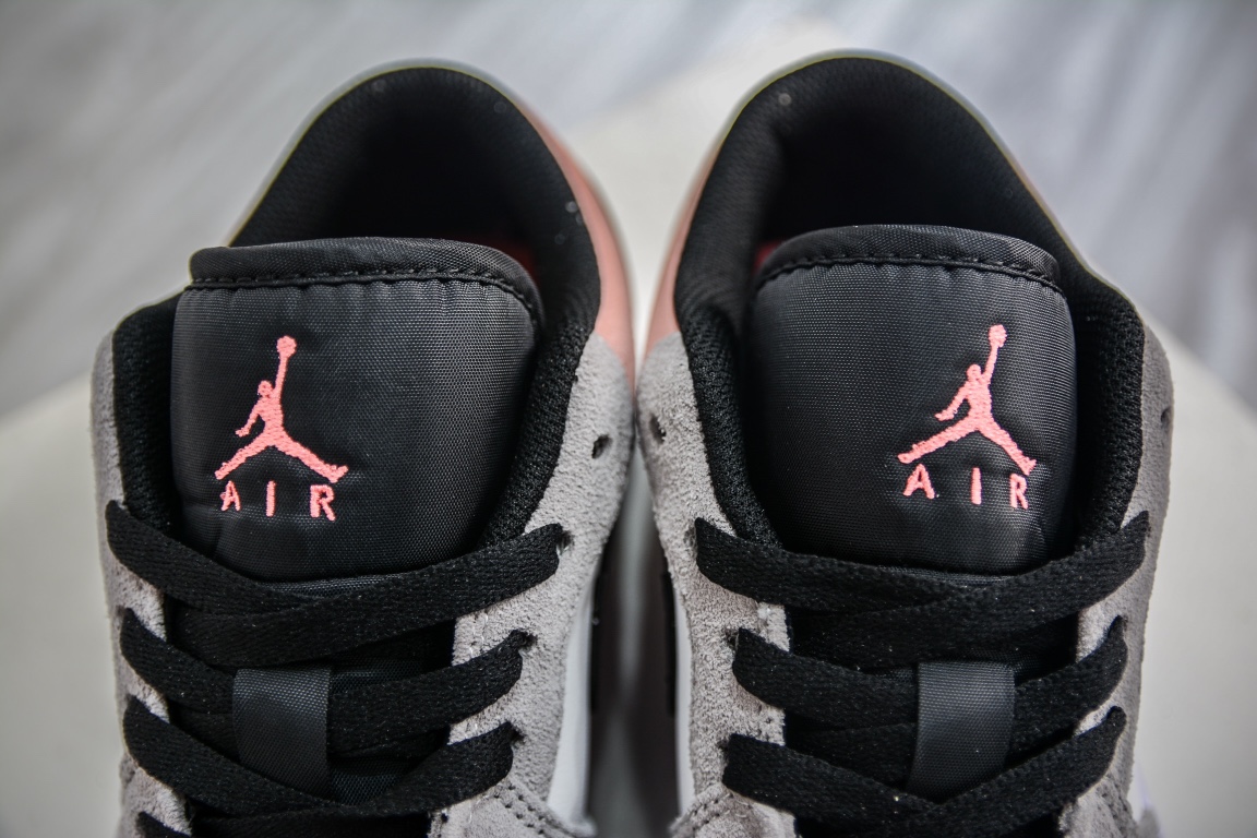 原装Air Jordan 1 Low 浅灰橙反绒皮搭配白色皮料 DX4334-008