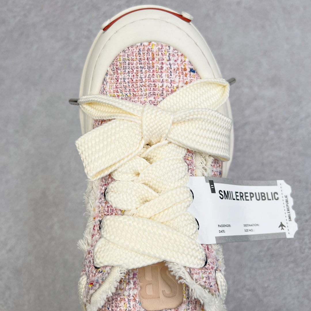 图片[4]-＃开春福利 SMILEREPUBLIC檀健次同款经典新款起司猫低帮开口笑厚底帆布鞋 新晋街头鞋履品牌SMILEREPUBLIC Canvas 系列 以 SMILE 为灵感来源 捕捉潮流 主打柔软的帆布设计 有裁切的羊毛流苏与独特编织技艺 超软水染牛皮内里 注塑成型鞋垫 4cm厘米外增高效果橡胶鞋底 尺码：35 36 37 38 39 40 41 42 43 44-选品中心