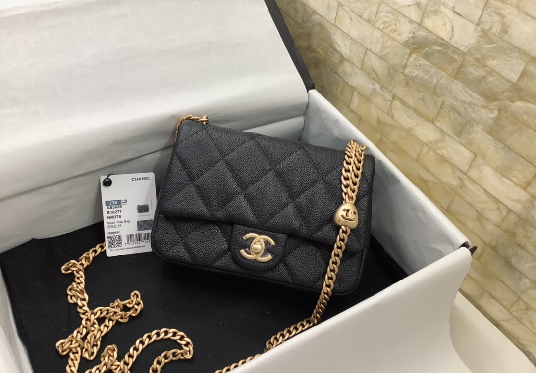 Chanel Classic Flap Bag Réplica
 Bolsos cruzados y bandoleras Patrón de litchi Escarcha