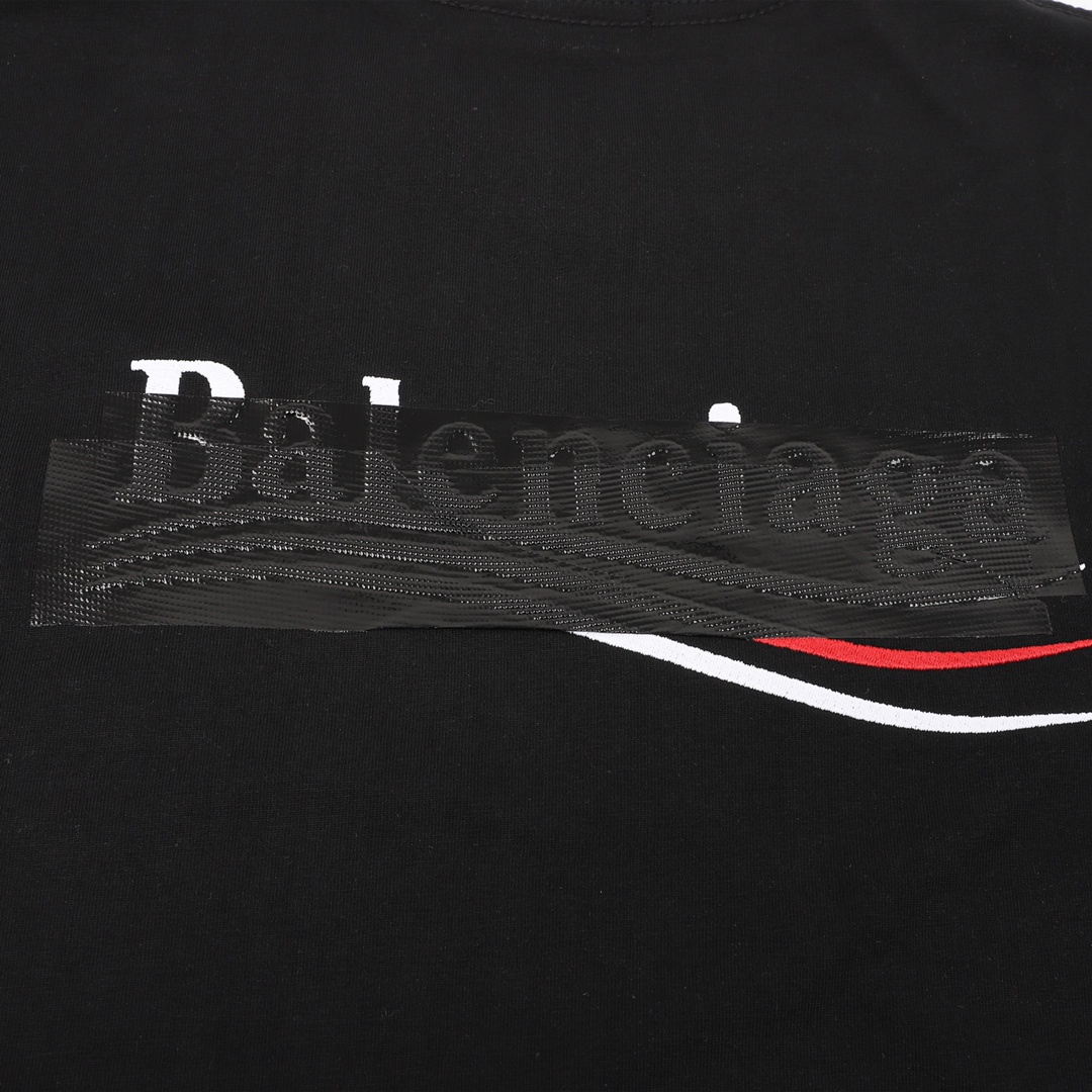 180 Balenciaga/巴黎世家 可乐胶带印花圆领短袖