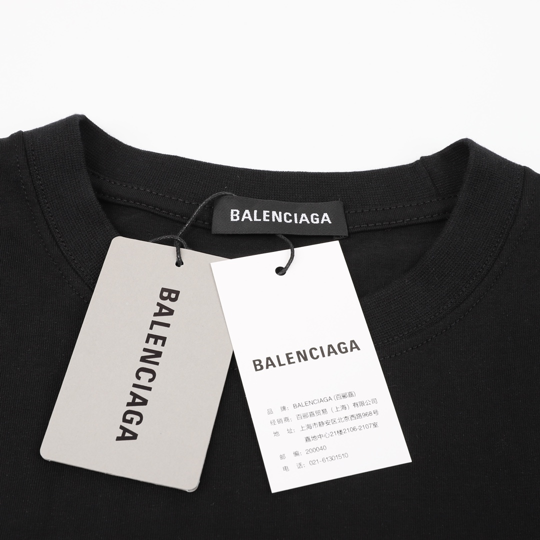 180 Balenciaga/巴黎世家 可乐胶带印花圆领短袖